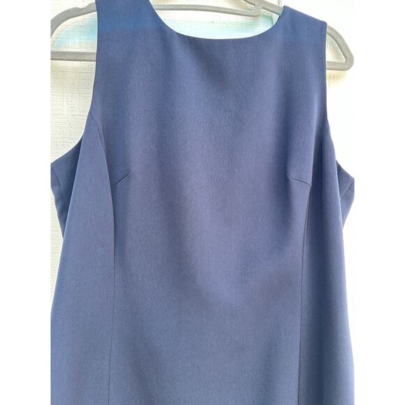 Votre Nom... Navy Blue Sheath Dress, Sleeveless, Small Side Slit, Sz 5‎ - Picture 4 of 5